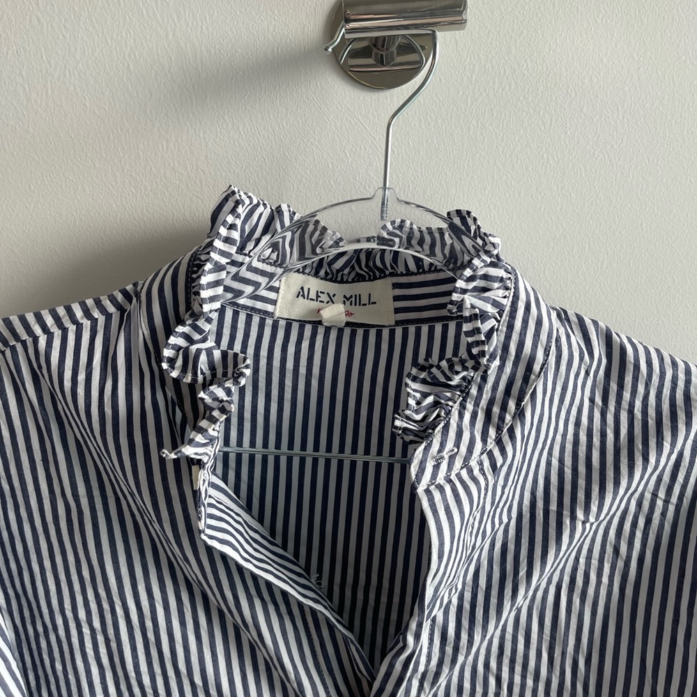 Alex Mill Striped Blue and White Shirt - Picture 5 of 7